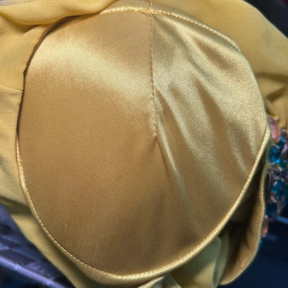 NWT GB Gianni Bini One Shoulder Dress Party Cocktail Embellished Yellow‎ Size 7 - Picture 5 of 10